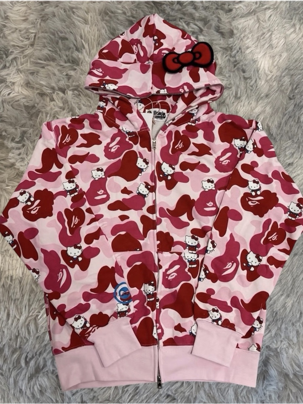 Hello Kitty Pink & Red Camo Bape Hoodie